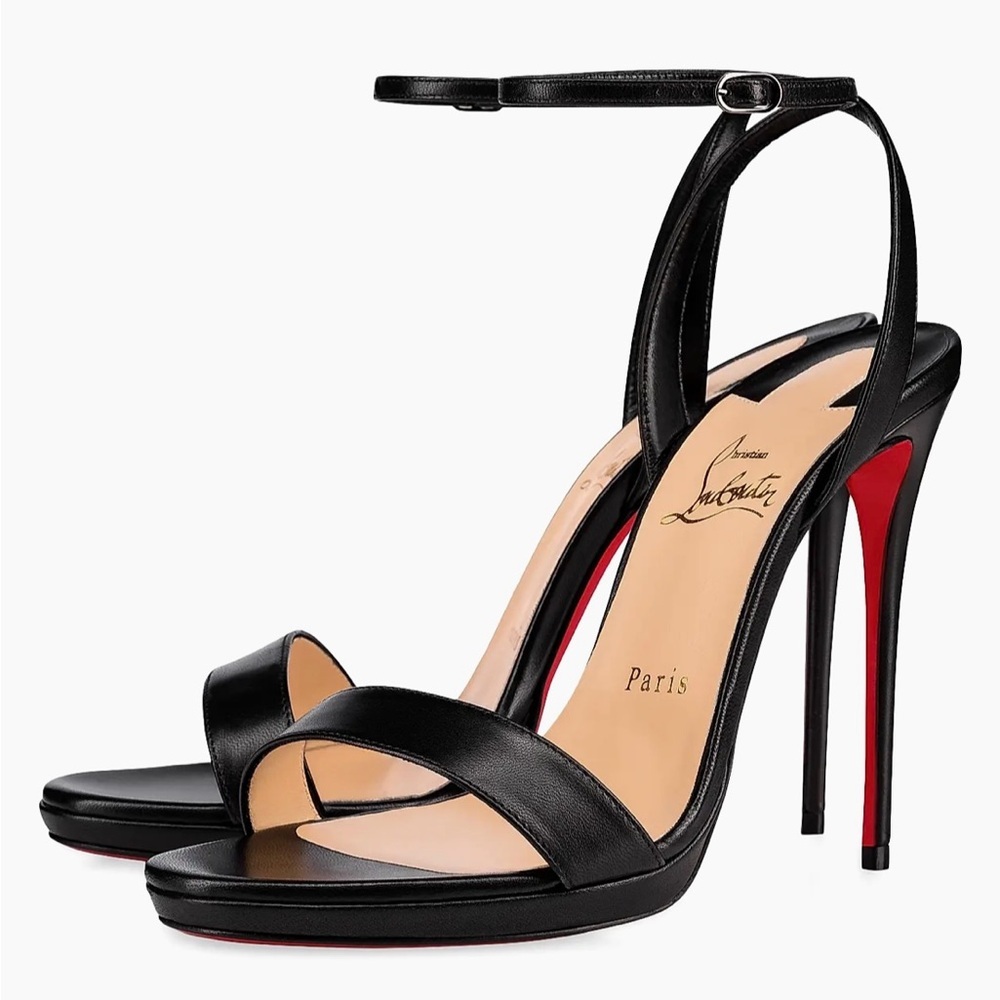 Christian Louboutin Loubi Queen 120MM Leather Sandals - Sz 37 (7)